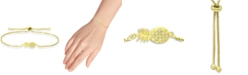 Giani Bernini Cubic Zirconia Pineapple Bolo Bracelet in 18k Gold-Plated Sterling Silver, Created for Macy's